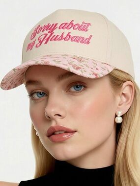 ZENANA | NEW Sorry About My Husband Pink Floral Baseball Cap OSFA